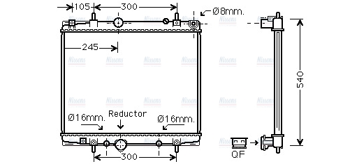 AVA Coolant Radiator PEA2275