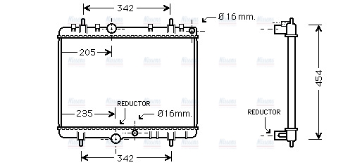 AVA Coolant Radiator PEA2280