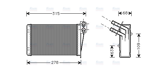 AVA Cabin Heater Core RT6228