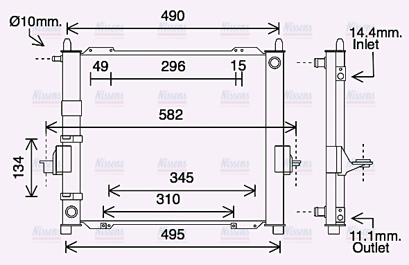 AVA Coolant Radiator RTM632