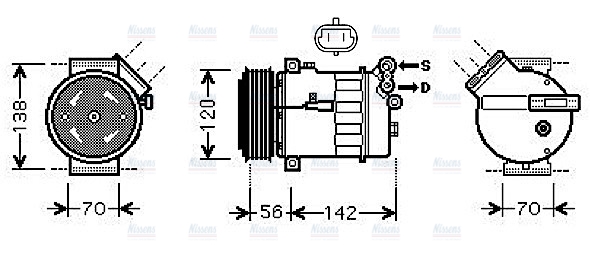 AVA Aircon Compressor SBAK067