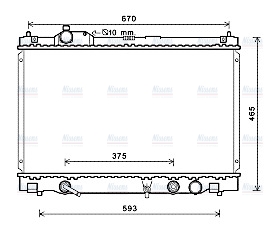 AVA Coolant Radiator TO2676