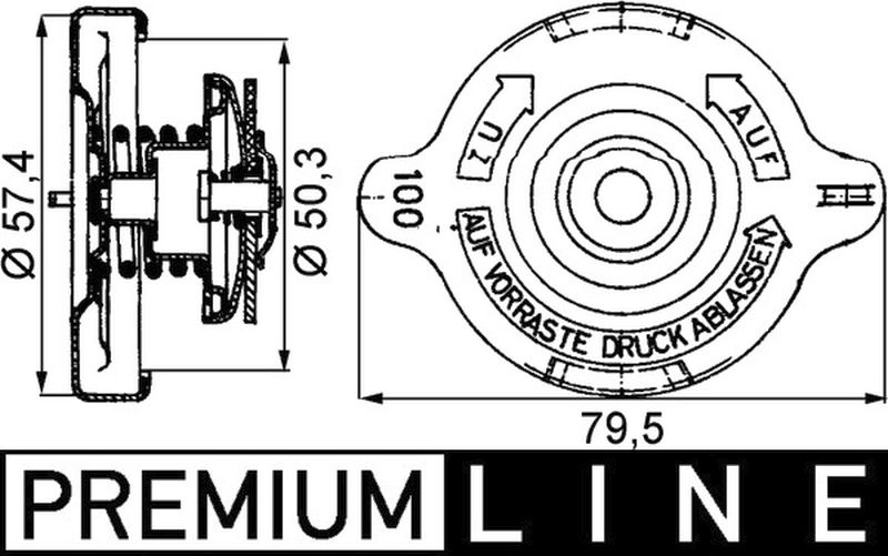 MAHLE Truck/Bus Radiator cap CRB14000P