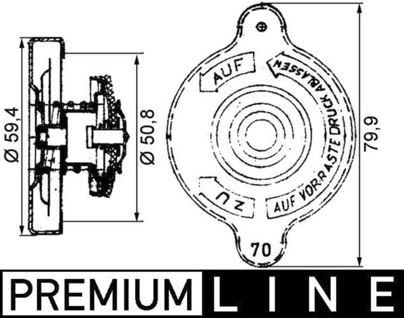 MAHLE Truck/Bus Radiator cap CRB15000P