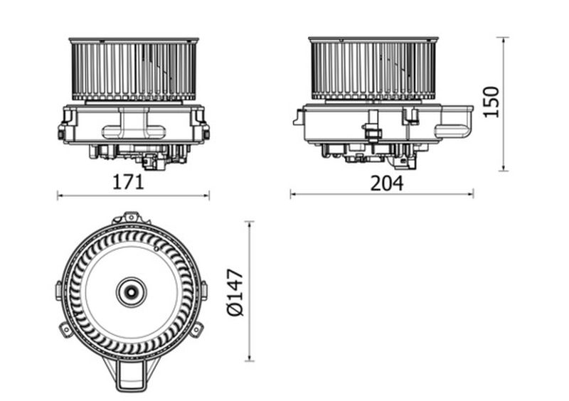 MAHLE Premium Line Interior Blower Fan AB283000P