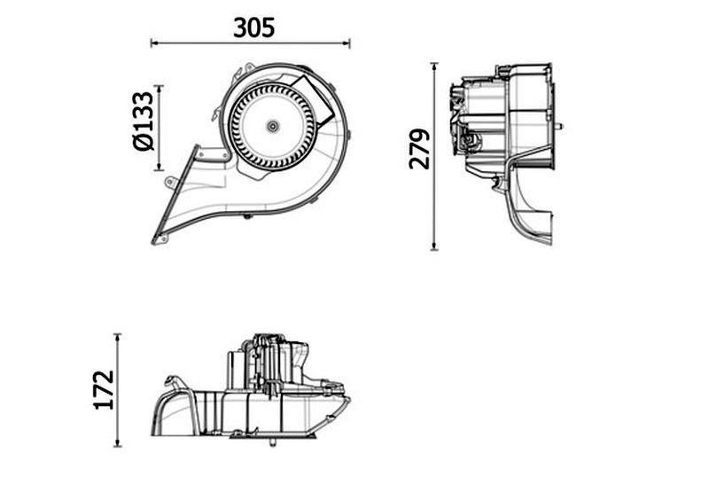 MAHLE Premium Line Interior Blower Fan AB348000P