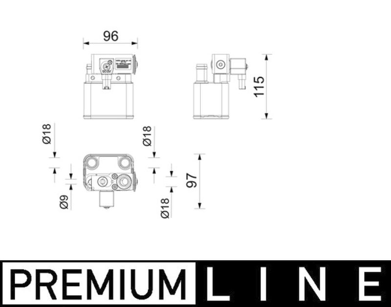 MAHLE Premium Line Hybrid/electric Drive Coolant Chiller ACH2000P