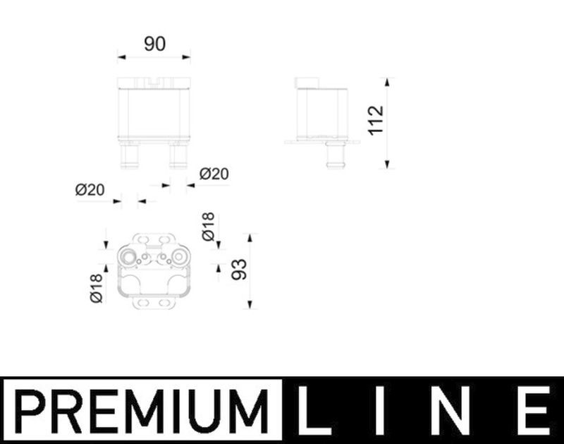 MAHLE Premium Line Hybrid/electric Drive Coolant Chiller ACH4000P