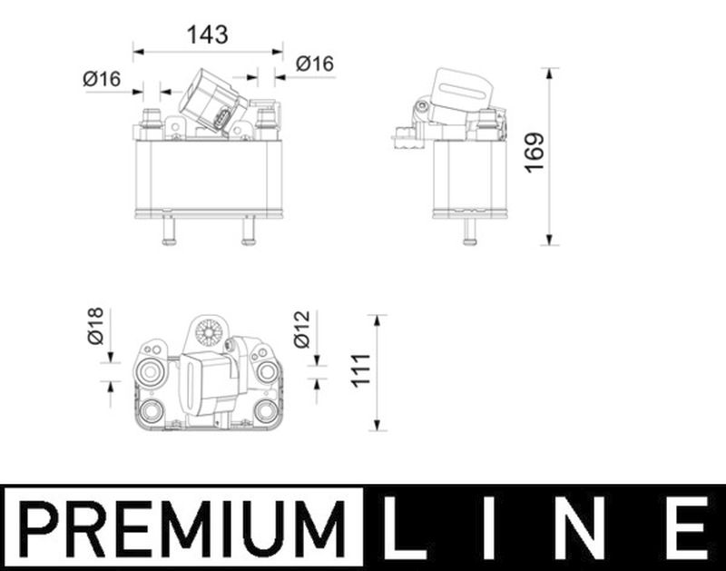 MAHLE Premium Line Hybrid/electric Drive Coolant Chiller ACH5000P