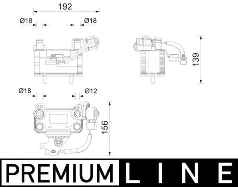 MAHLE Premium Line Hybrid/electric Drive Coolant Chiller ACH6000P