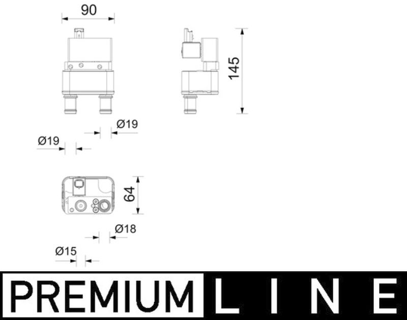 MAHLE Premium Line Hybrid/electric Drive Coolant Chiller ACH8000P