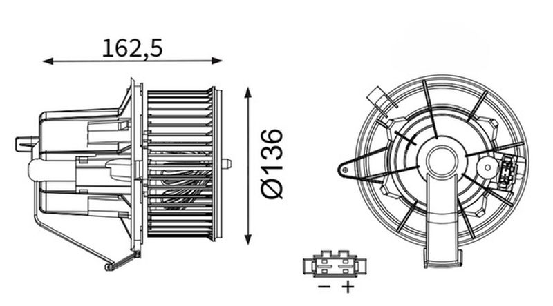 MAHLE Interior Fan Blower Motor AB123000S