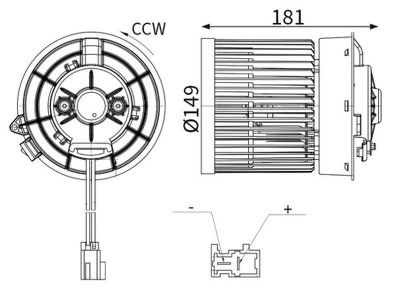 MAHLE Interior Fan Blower Motor AB424000S