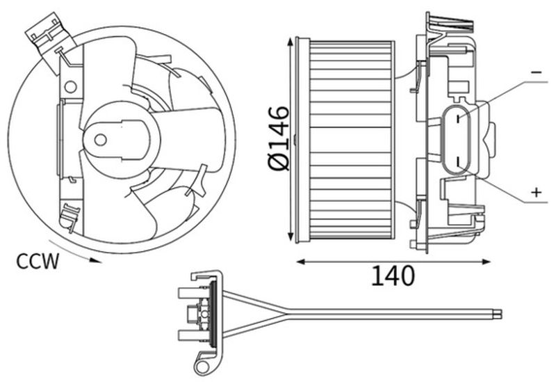 MAHLE Interior Fan Blower Motor AB445000S