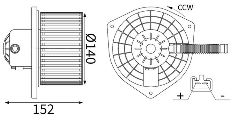MAHLE Interior Fan Blower Motor AB448000S