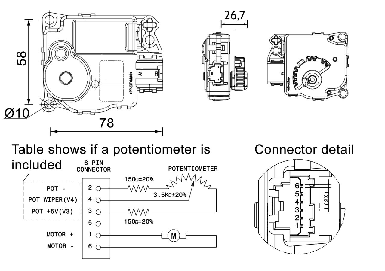 MAHLE PC Aircon actuator AA58000P