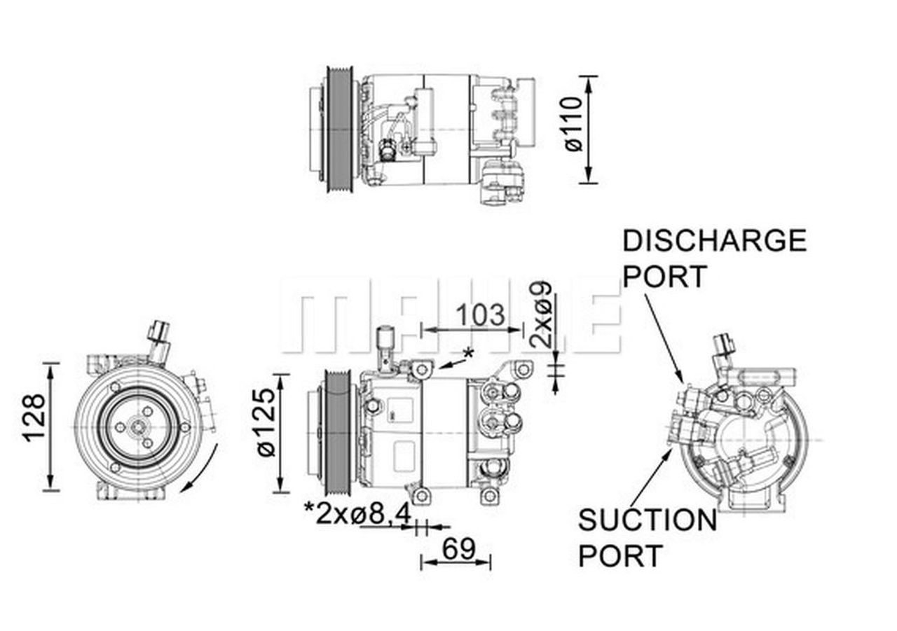 MAHLE PC Aircon compressor ACP1458000P