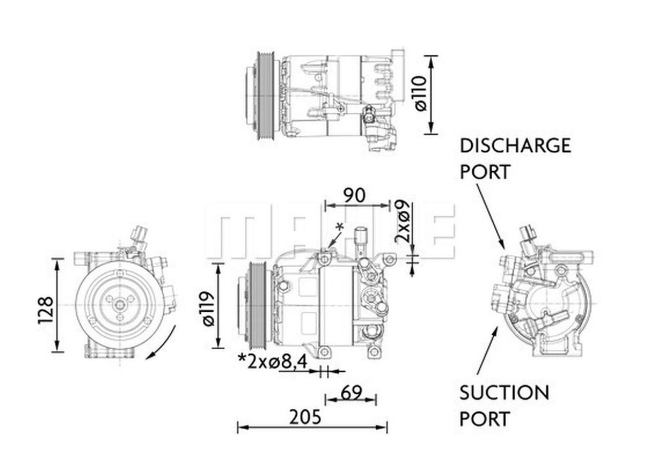 MAHLE PC Aircon compressor ACP1459000P