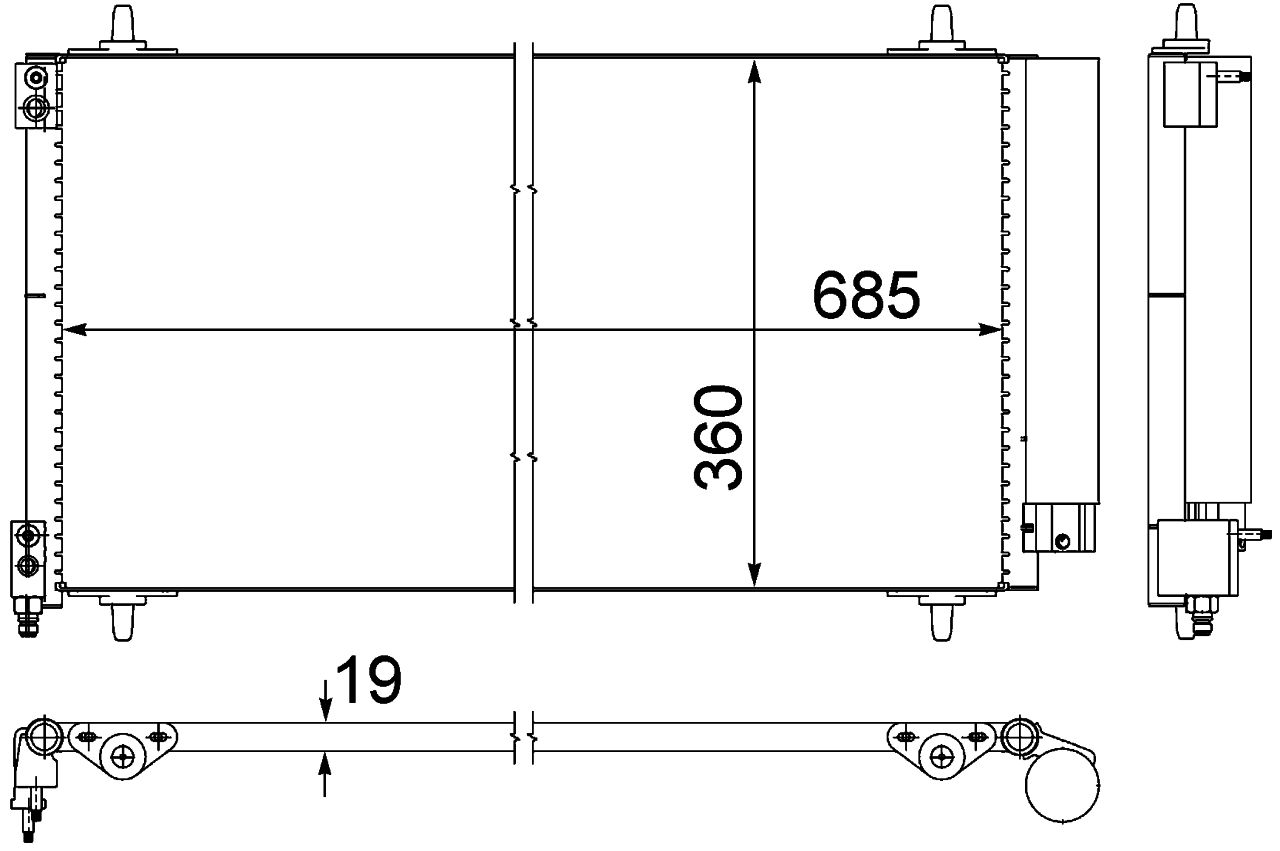 MAHLE PC Aircon condenser AC592000S