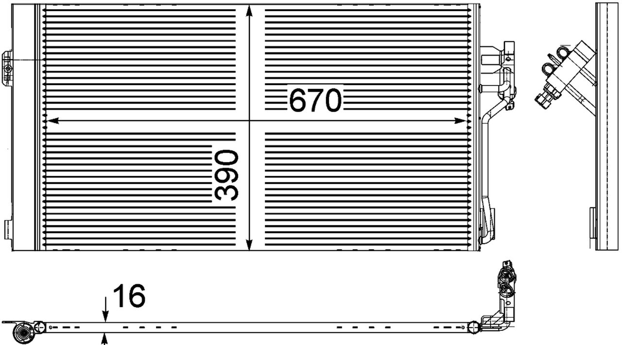 MAHLE LCV Aircon condenser AC761000P