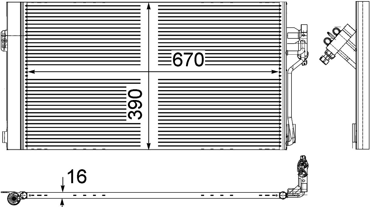 MAHLE LCV Aircon condenser AC761000S