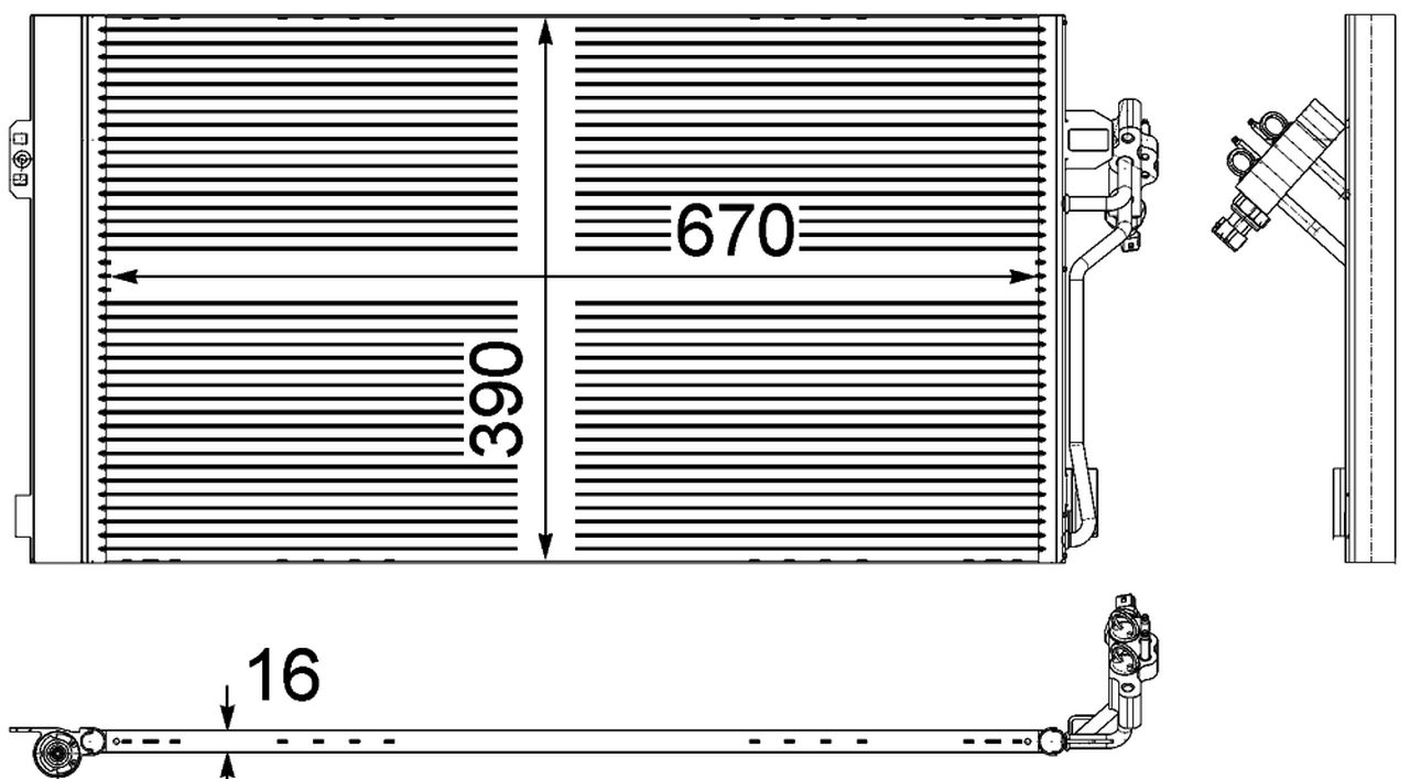 MAHLE LCV Aircon condenser AC762000P