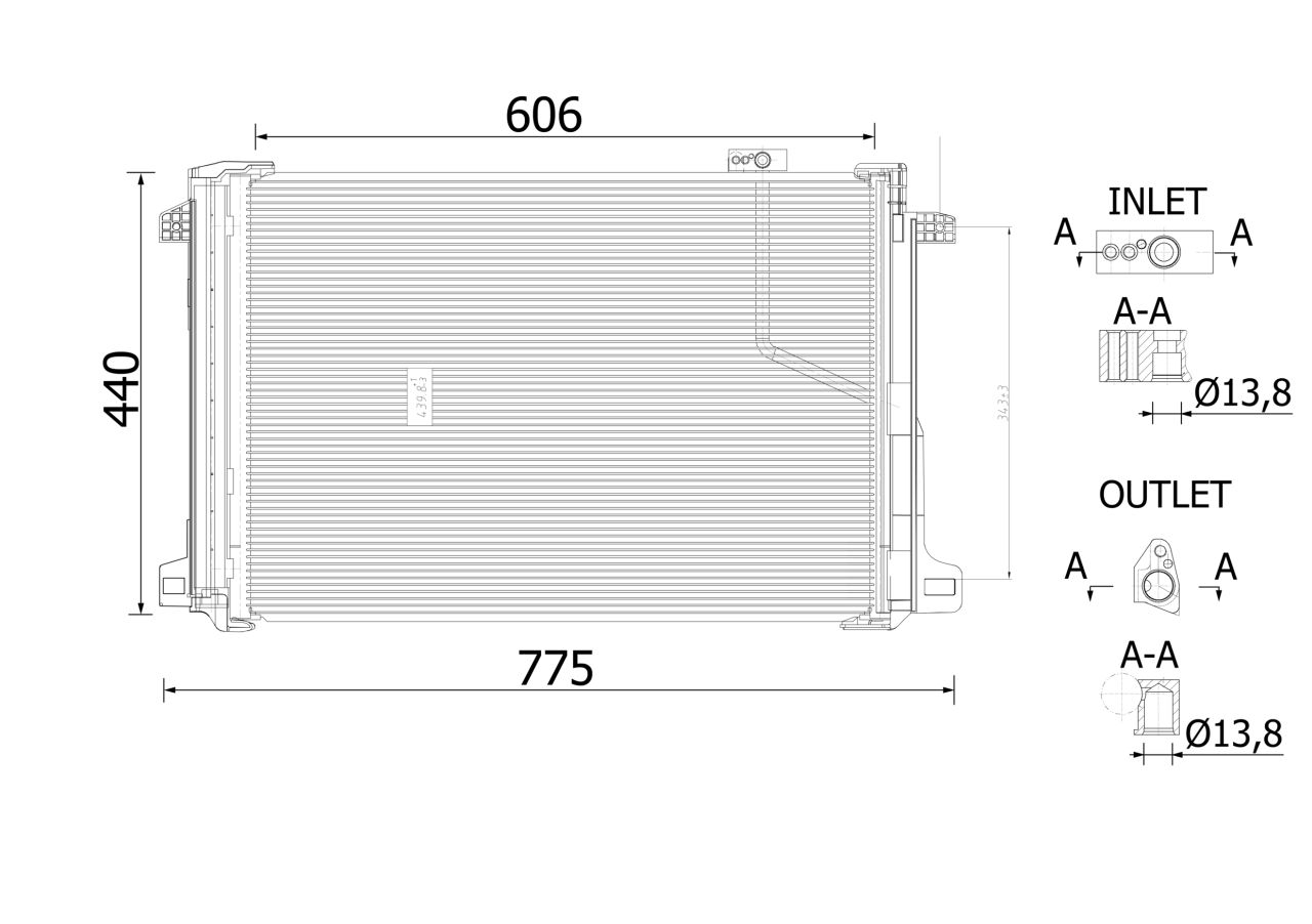 MAHLE PC Aircon condenser AC786000S