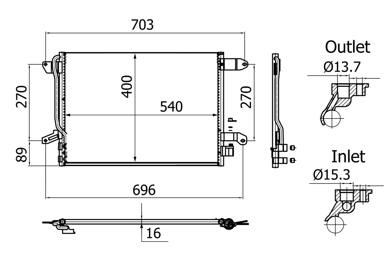 MAHLE Aircon Condenser AC864001S