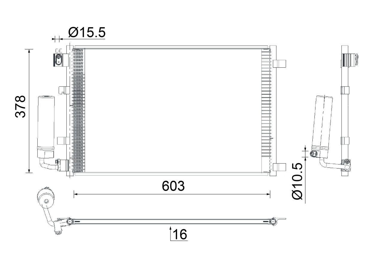 MAHLE PC Aircon condenser AC923000S