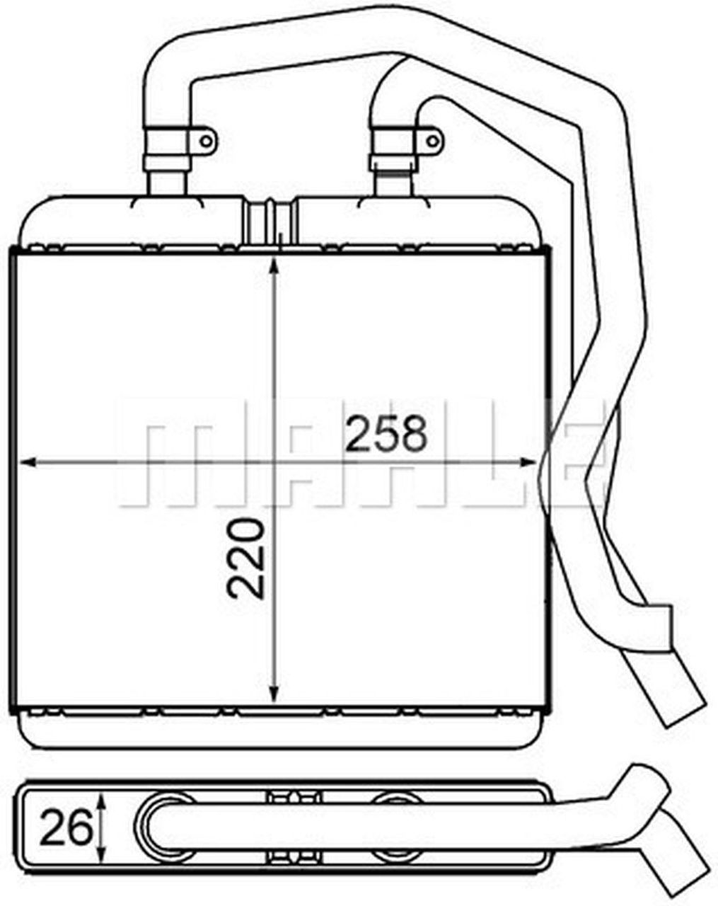 MAHLE LCV Interior heat exchanger AH12000S