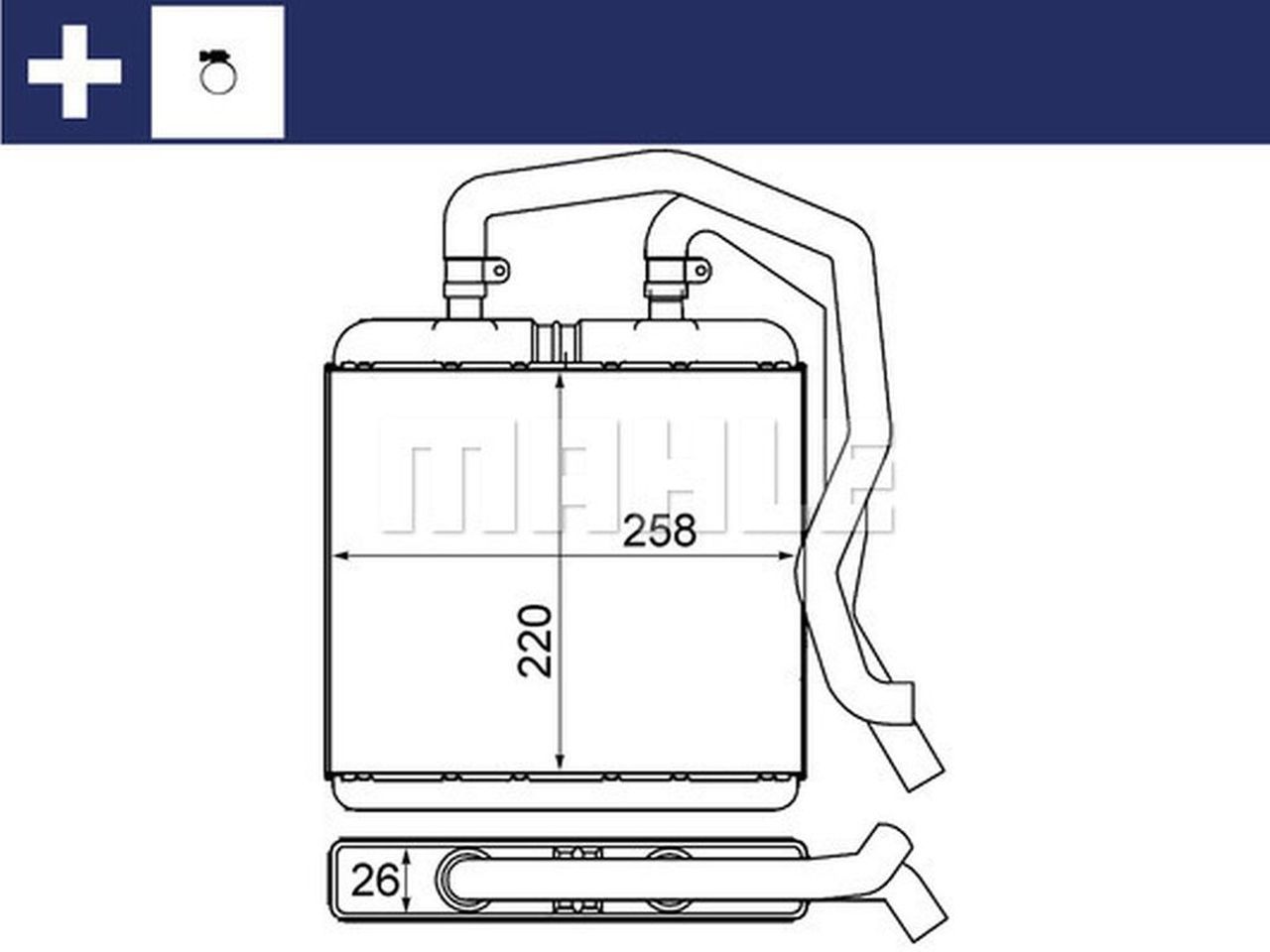 MAHLE LCV Interior heat exchanger AH12000S