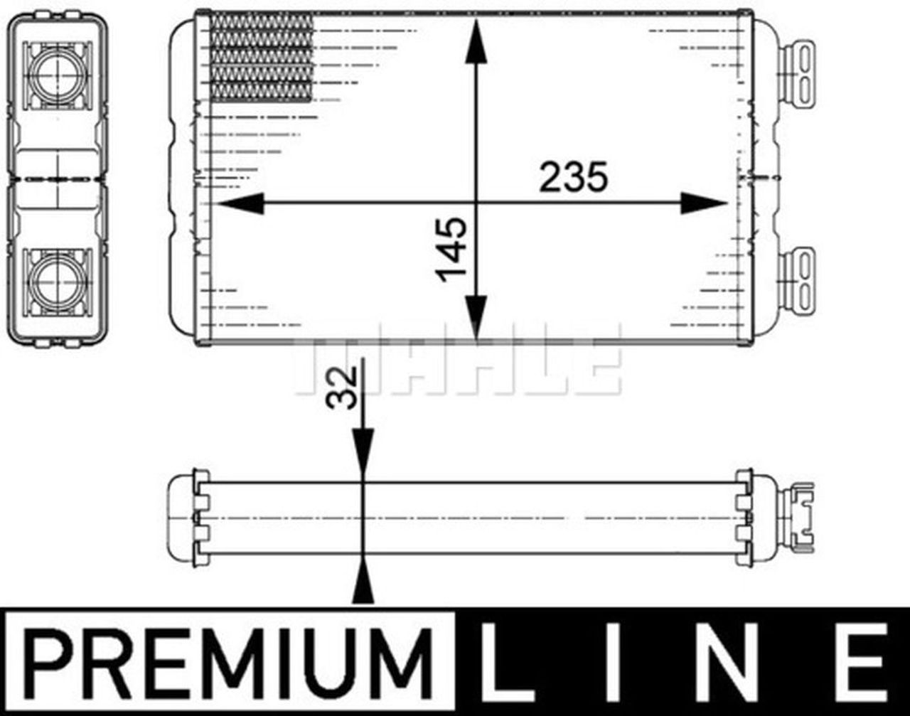 MAHLE LCV Interior heat exchanger AH138000P