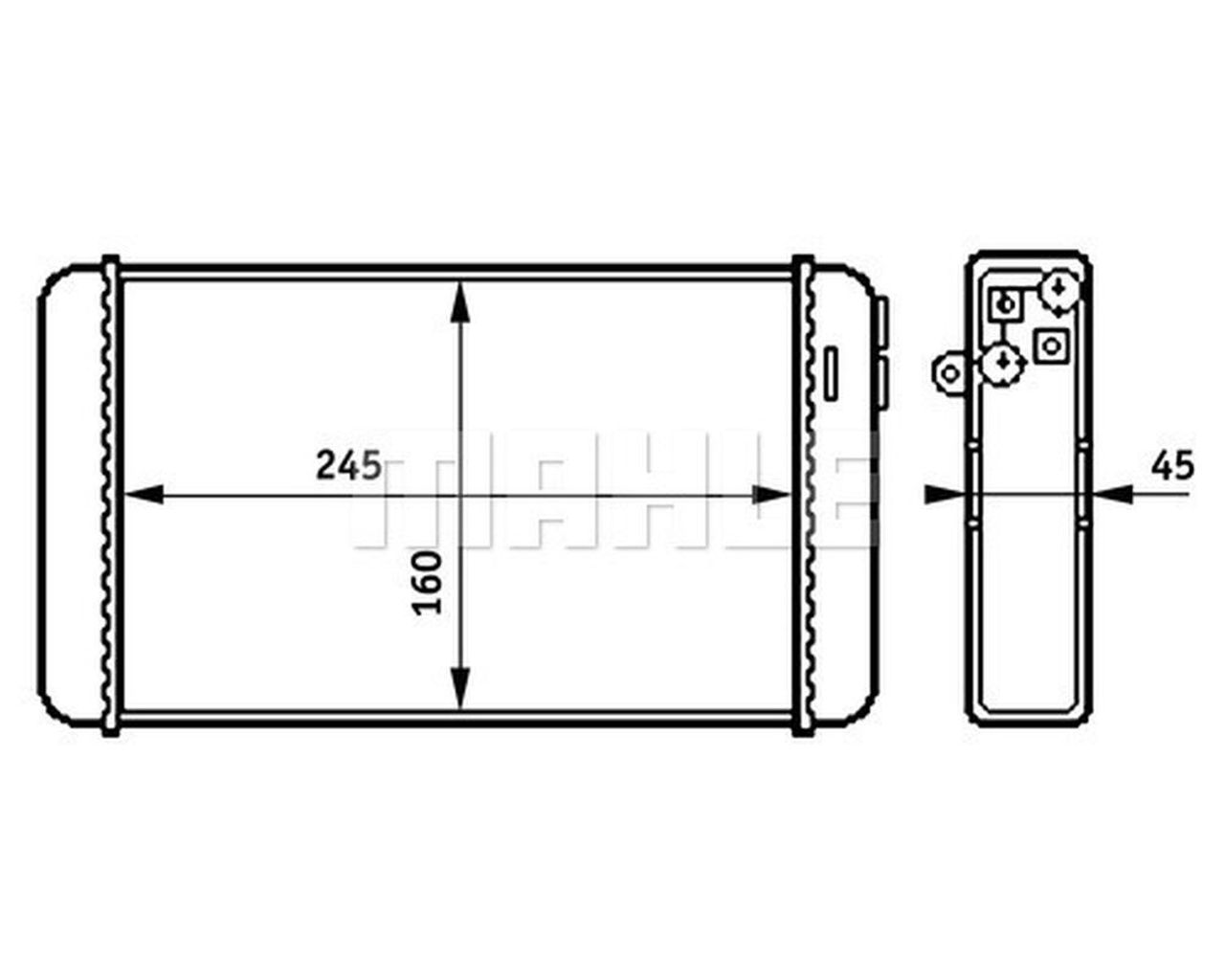 MAHLE PC Interior heat exchanger AH154000S
