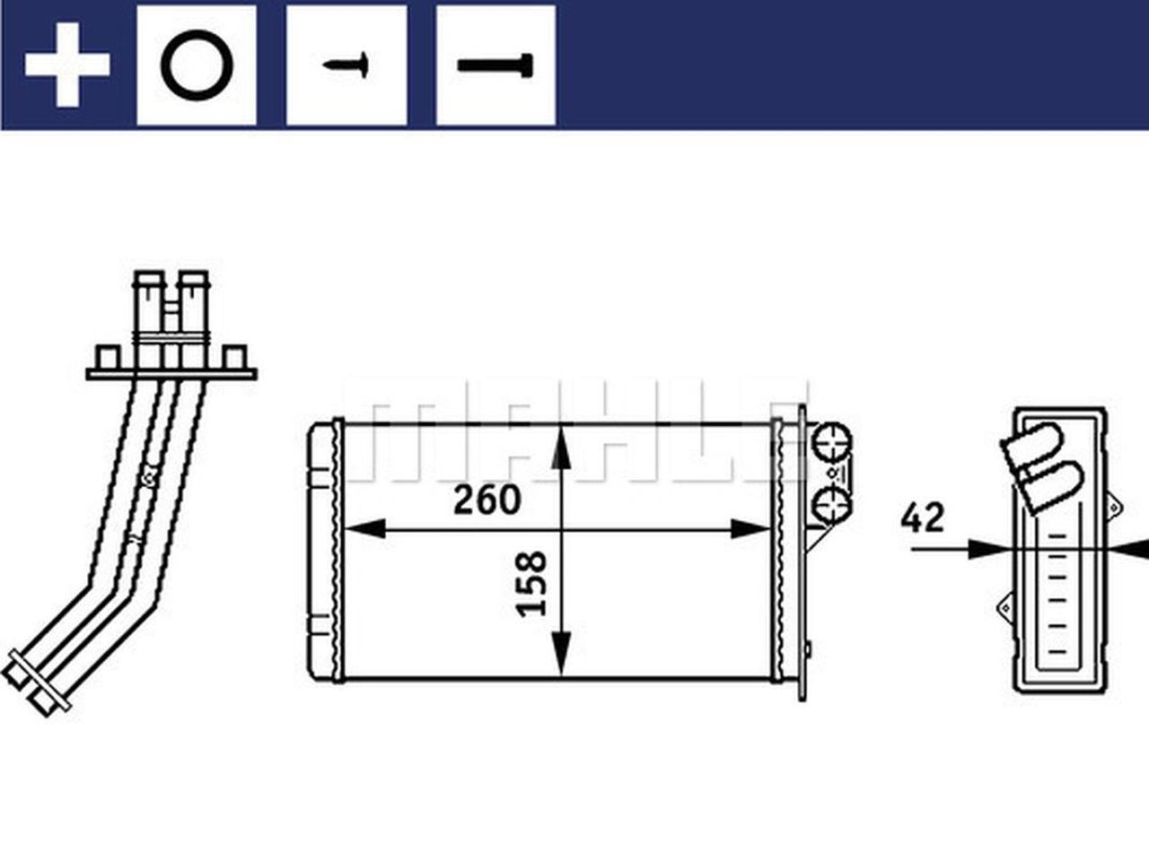 MAHLE PC Interior heat exchanger AH156000S