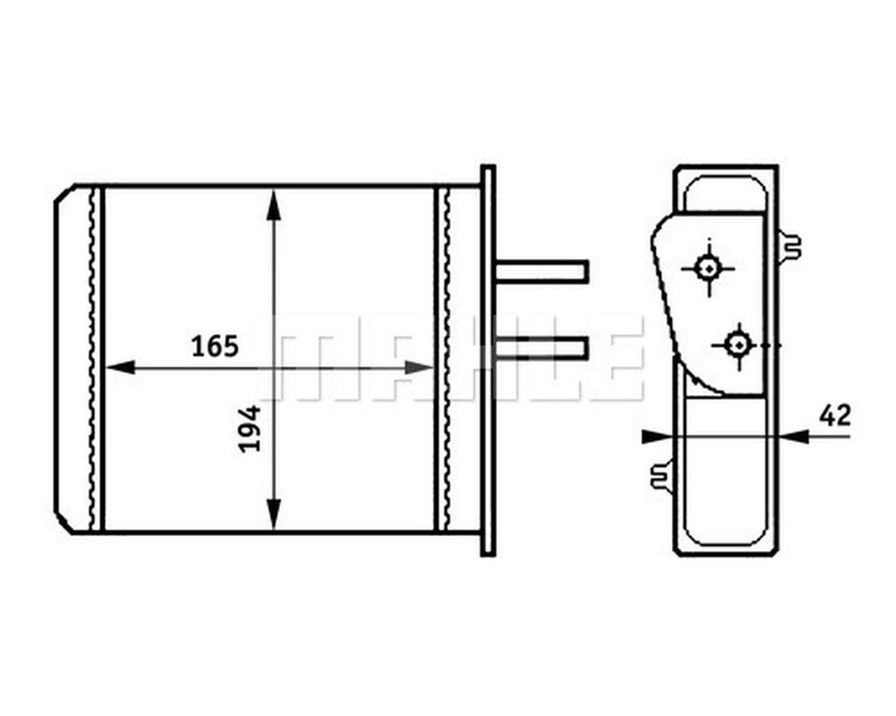 MAHLE PC Interior heat exchanger AH159000S