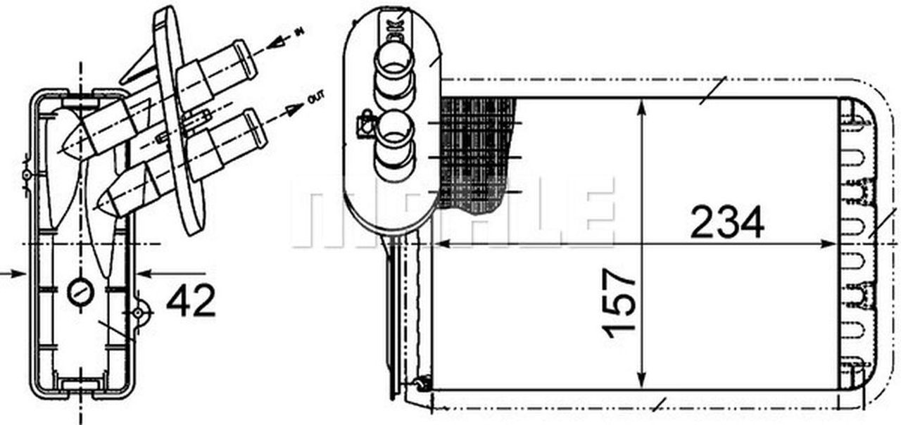MAHLE PC Interior heat exchanger AH164000S