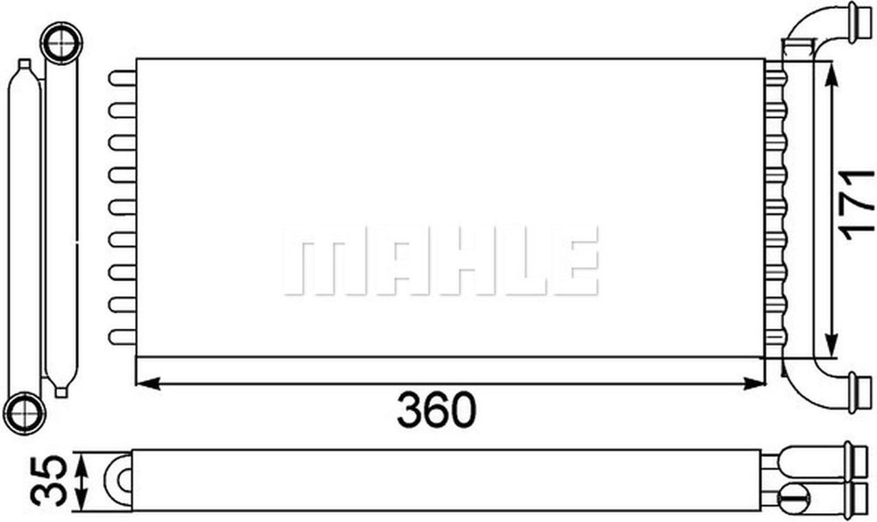 MAHLE LCV Interior heat exchanger AH166000P