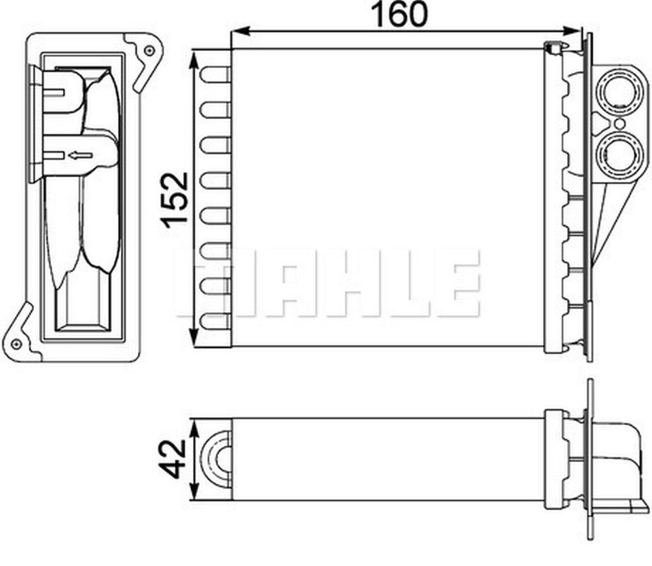 MAHLE LCV Interior heat exchanger AH168000P