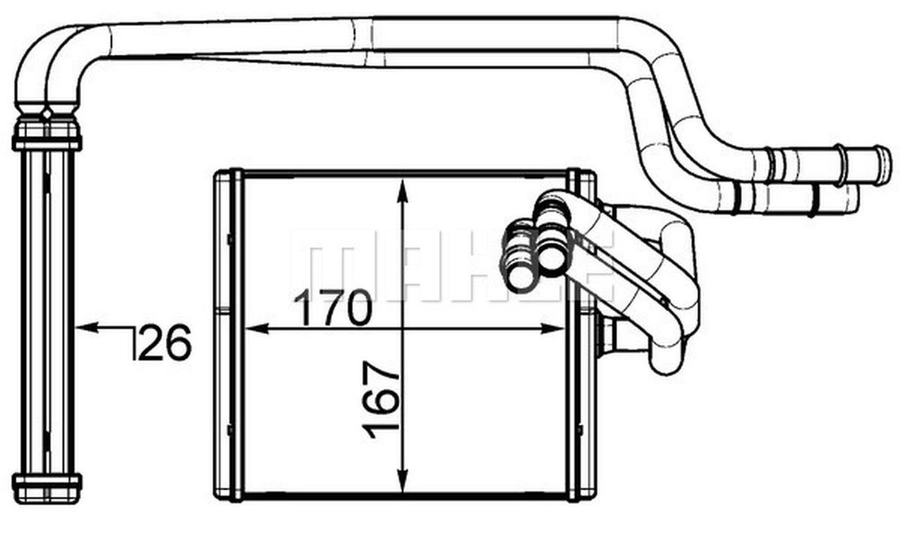 MAHLE PC Interior heat exchanger AH198000S