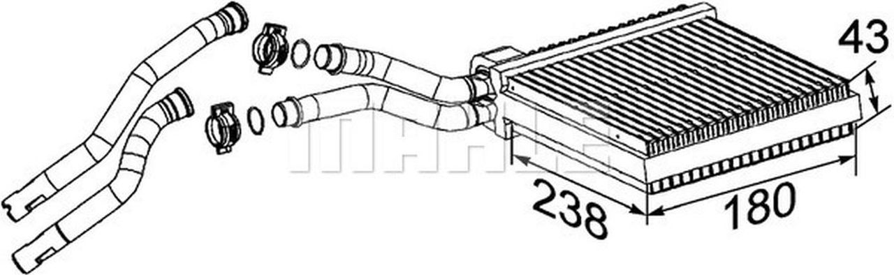 MAHLE PC Interior heat exchanger AH200000P