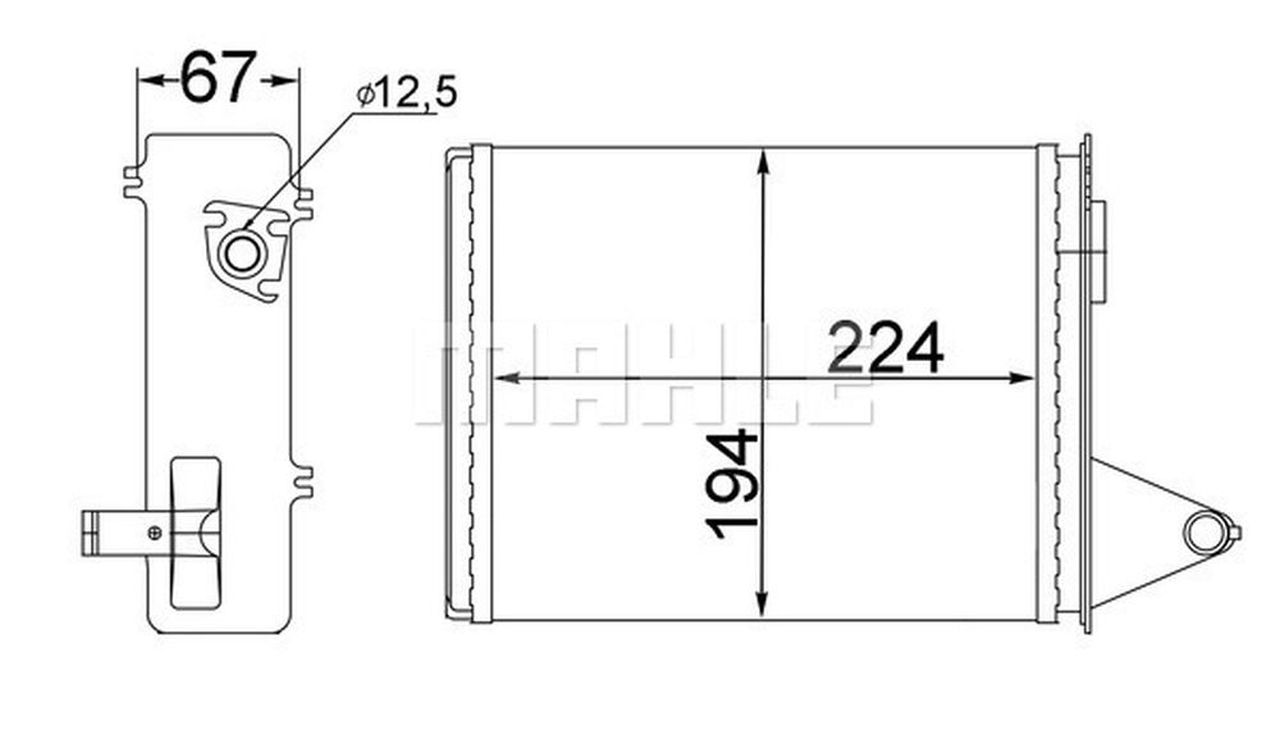 MAHLE PC Interior heat exchanger AH214000S