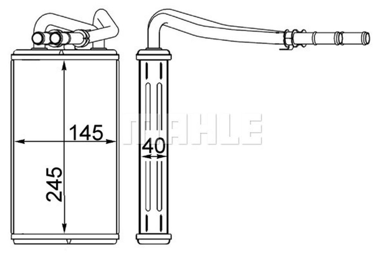 MAHLE LCV Interior heat exchanger AH227000S