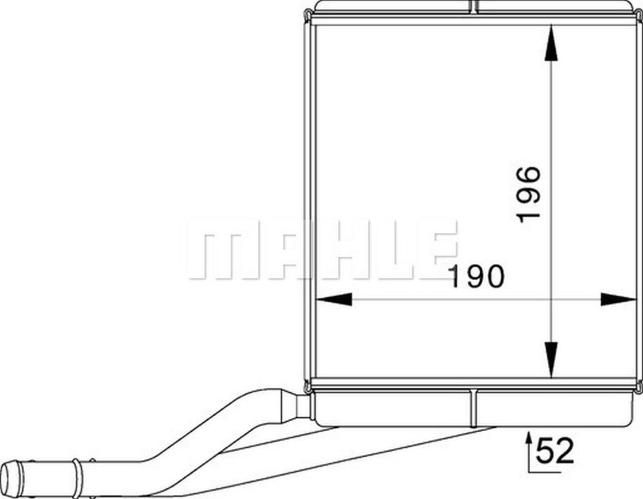 MAHLE PC Interior heat exchanger AH228000P