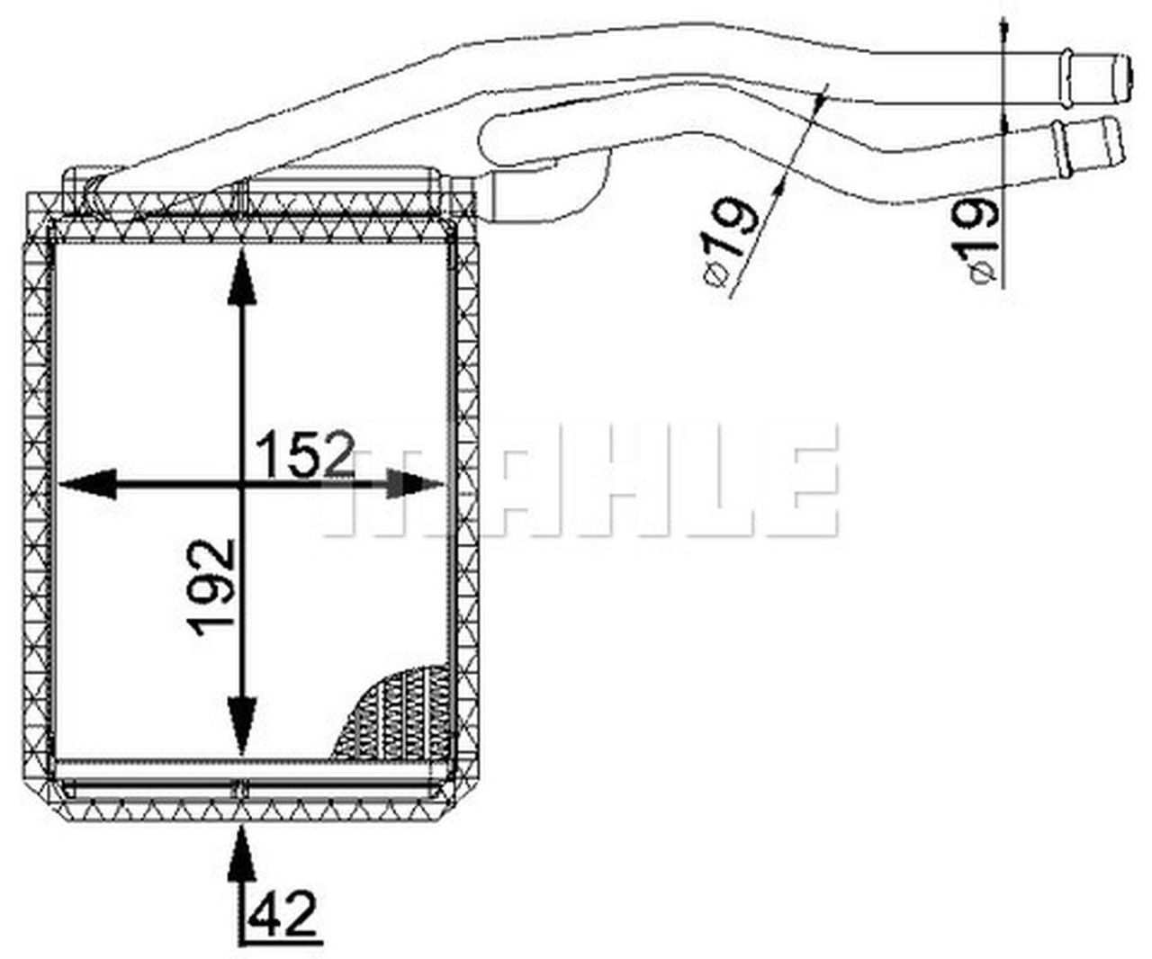 MAHLE PC Interior heat exchanger AH22000S