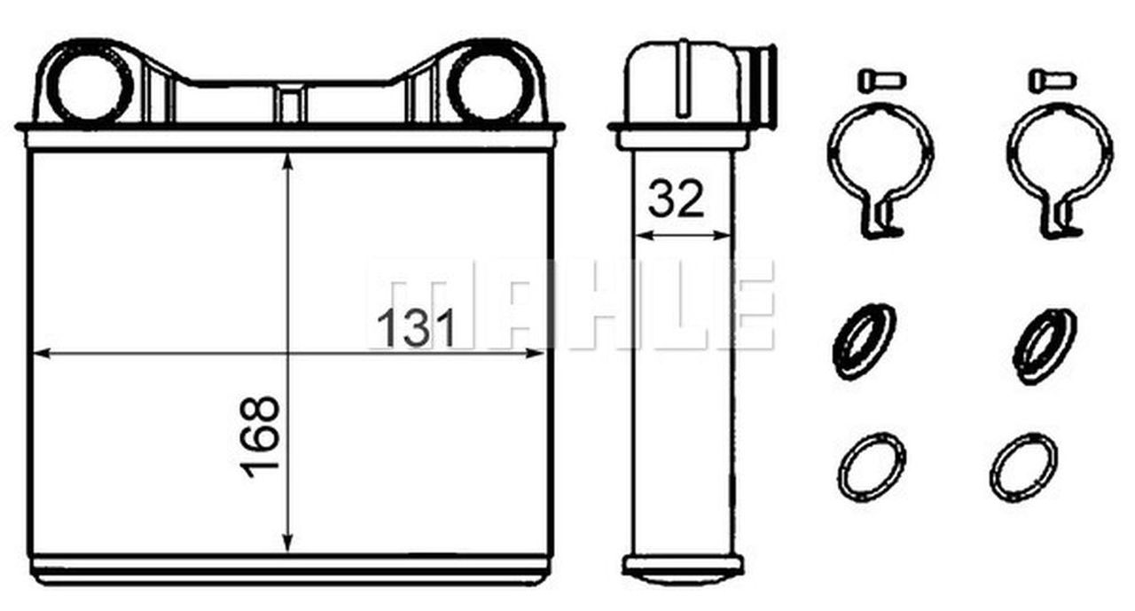 MAHLE PC Interior heat exchanger AH238000S