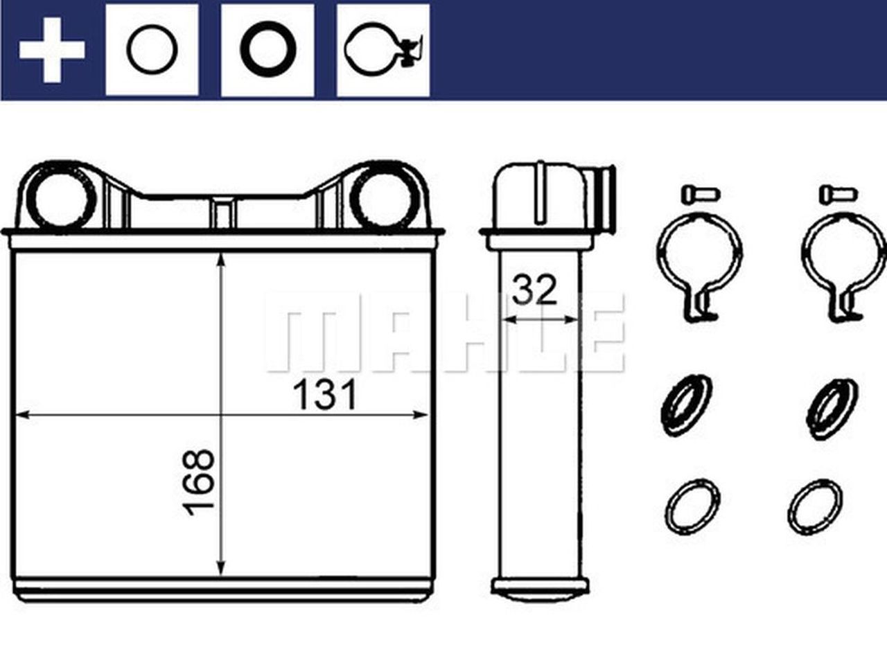 MAHLE PC Interior heat exchanger AH238000S