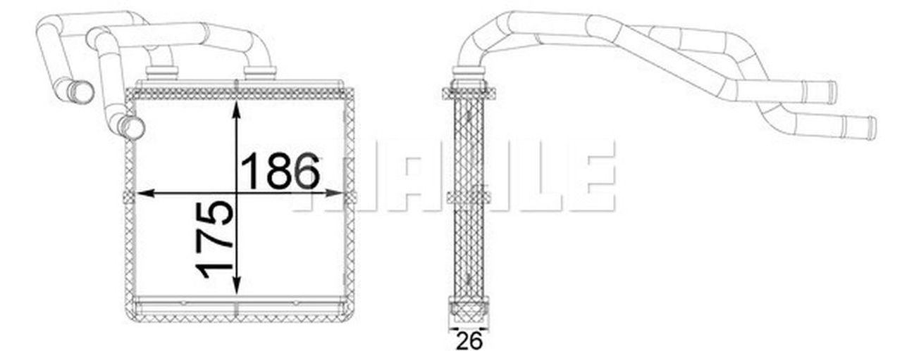 MAHLE PC Interior heat exchanger AH254000S