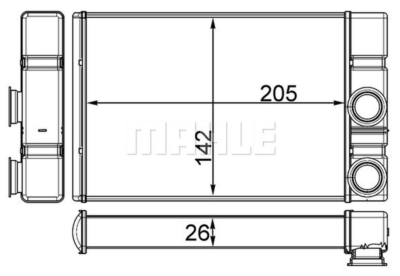 MAHLE PC Interior heat exchanger AH260000S