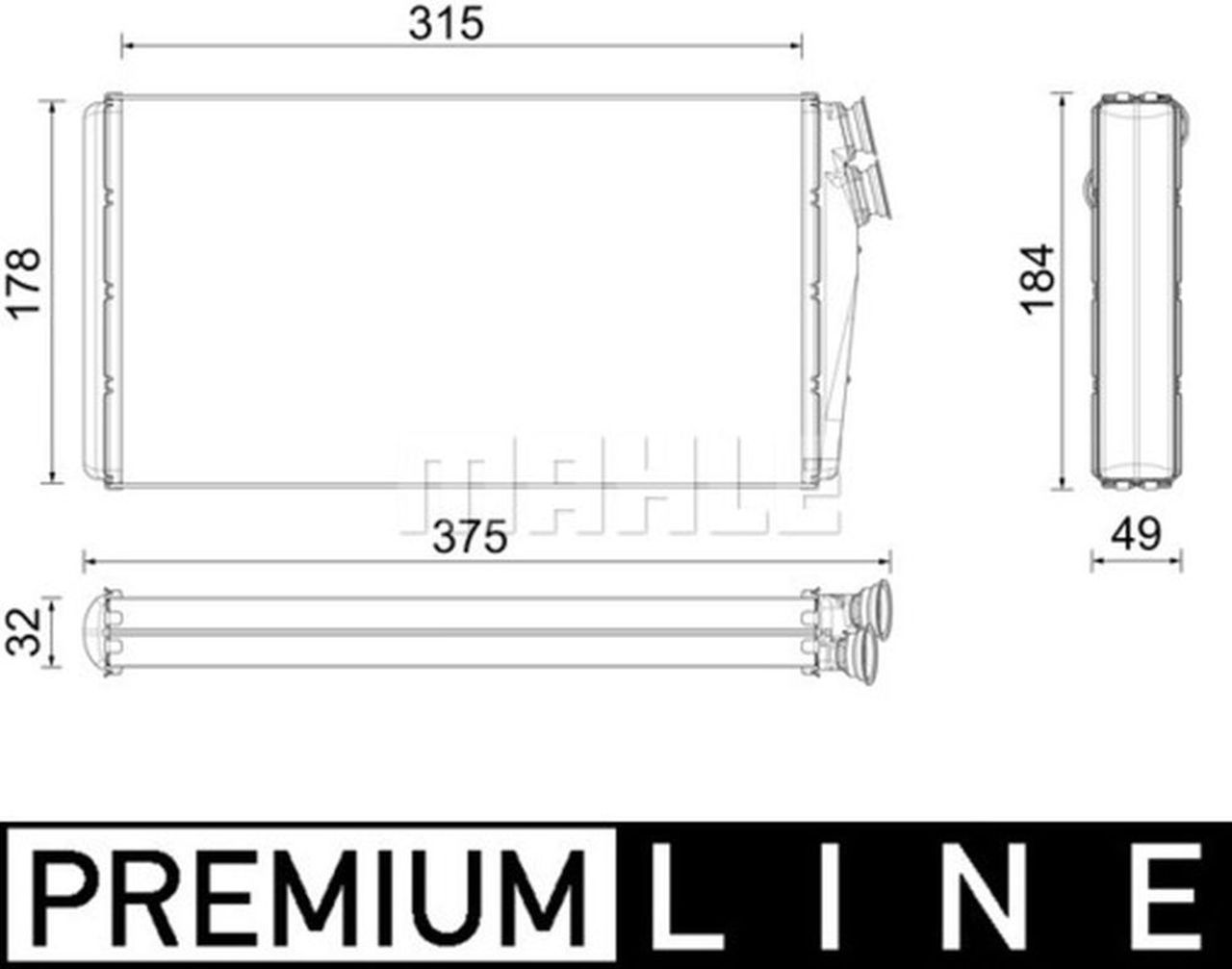 MAHLE Premium Line Interior Heater Core AH295000P