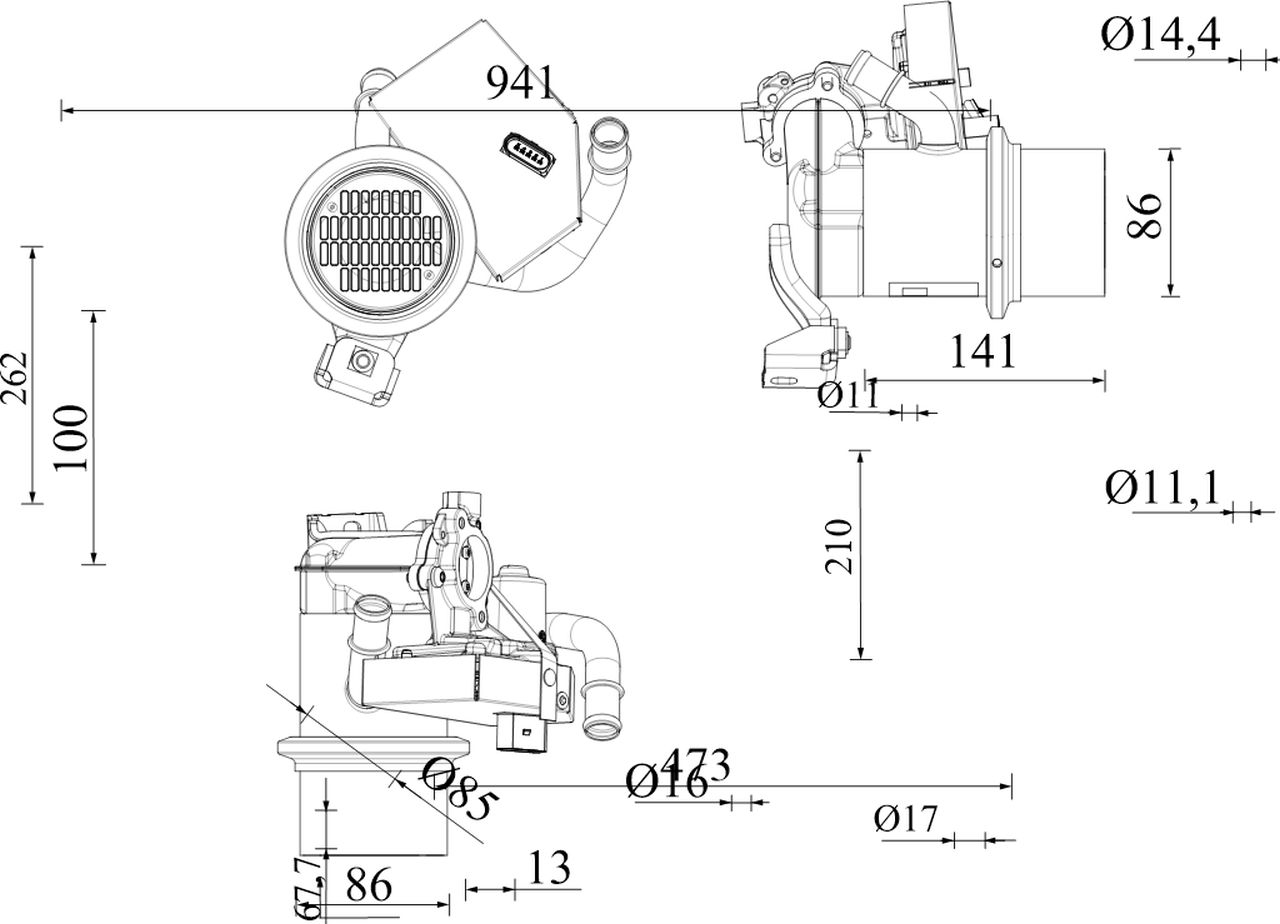 MAHLE PC Exhaust gas recirculation cooler (EGR-cooler) CE14000P